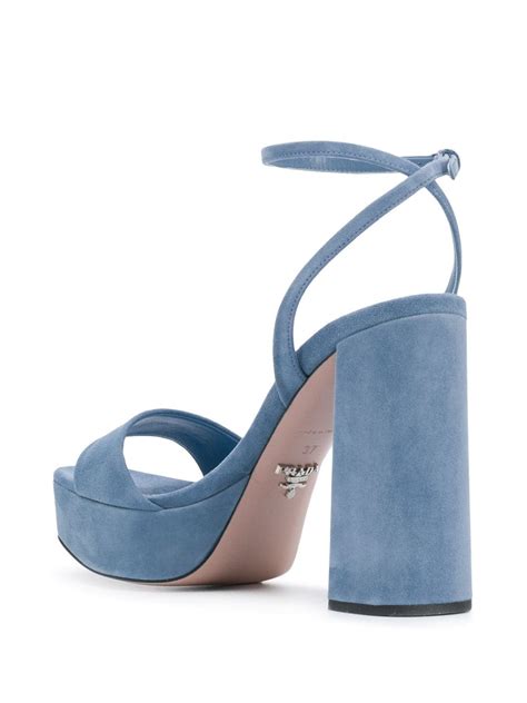 prada blue suede sandal heels|prada chunky heel ankle boots.